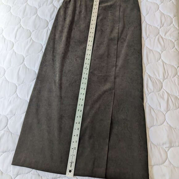 Sag Harbor sueded microfiber olive forest green maxi pencil skirt EUC 14 - Picture 7 of 9